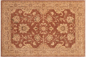 handmade Traditional Kafkaz Chobi Ziegler Brown Tan Hand Knotted RECTANGLE 100% WOOL area rug 8 x 9
